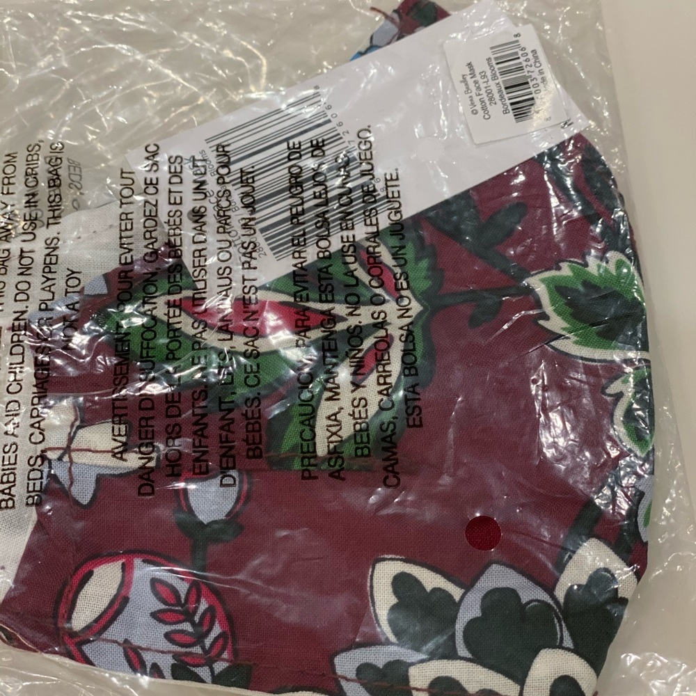 NWT Vera Bradley cotton mask